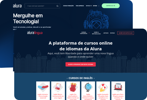 tela da alura plus e doa lura lingua